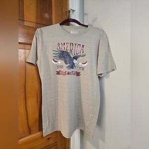 America Graphic Tee Shirt Grey Sz M